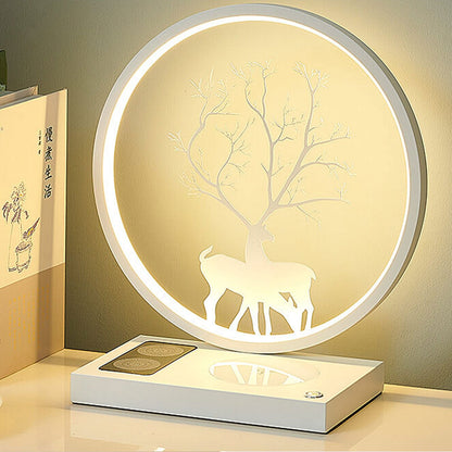 Creative Iron Aluminum LED Wireless Charging Bluetooth Speaker Table Lamp