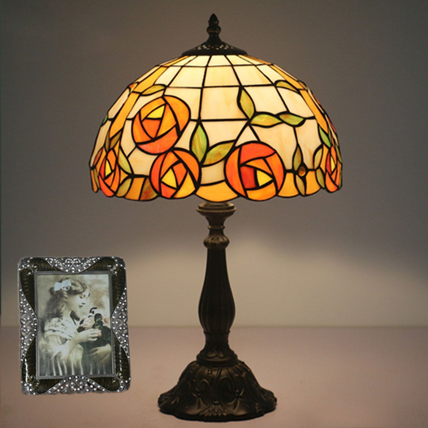 Tiffany Zinc Alloy Color 1-Light Table Lamp