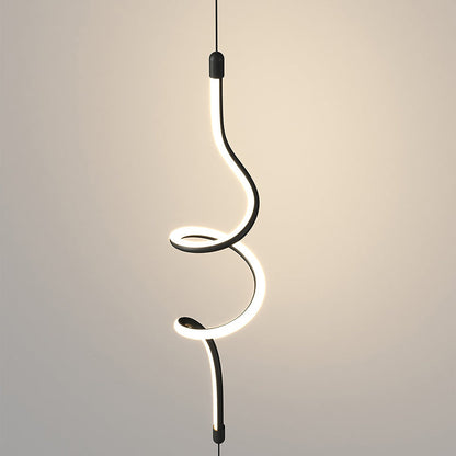 Modern Minimalist Iron Aluminum Silica Line LED Pendant Light For Bedroom