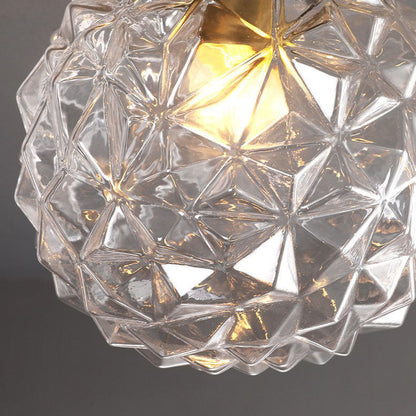 Modern Light Luxury Star Textured Glass Orb 1-Light Semi-Flush Mount Ceiling Light