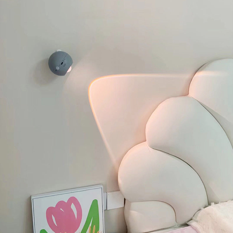 Modern Minimalist Orb USB ABS LED Wall Sconce Lamp For Bedroom