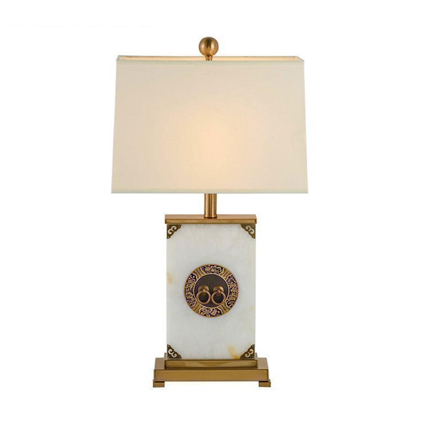 Chinese Light Luxury Lucite Copper 1-Light Table Lamp