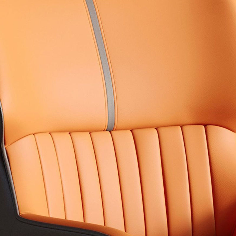 Modern Minimalist Steel Faux Leather Dining Chair Backrest Armless For Dining Room