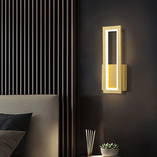مصباح حائط LED مستطيل الشكل مصنوع من الأكريليك بلون واحد بتصميم عصري بسيط 