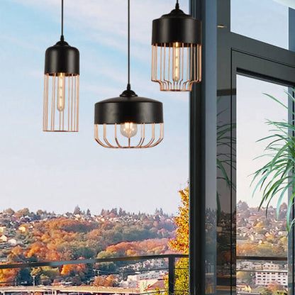 Nordic Creative Iron Geometry Plating Rose Gold 1-Light Pendant Light