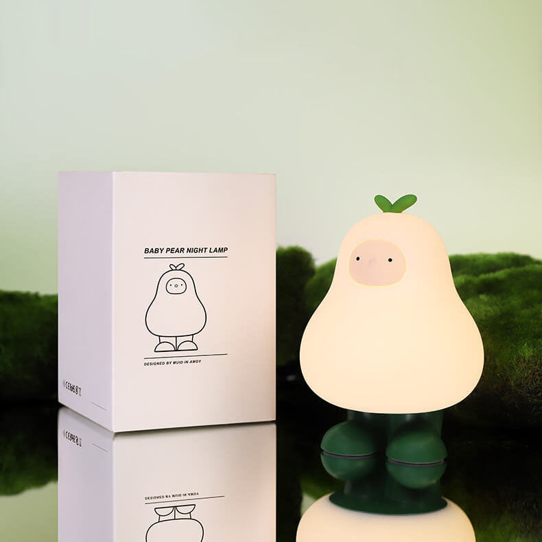 Creative Cartoon Pear Silicone LED Night Light Table Lamp