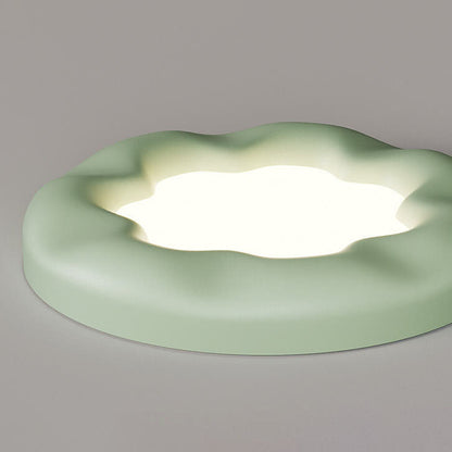 Modern Cream Flower Design Resin Acrylic LED Flush Mount Ceiling Light