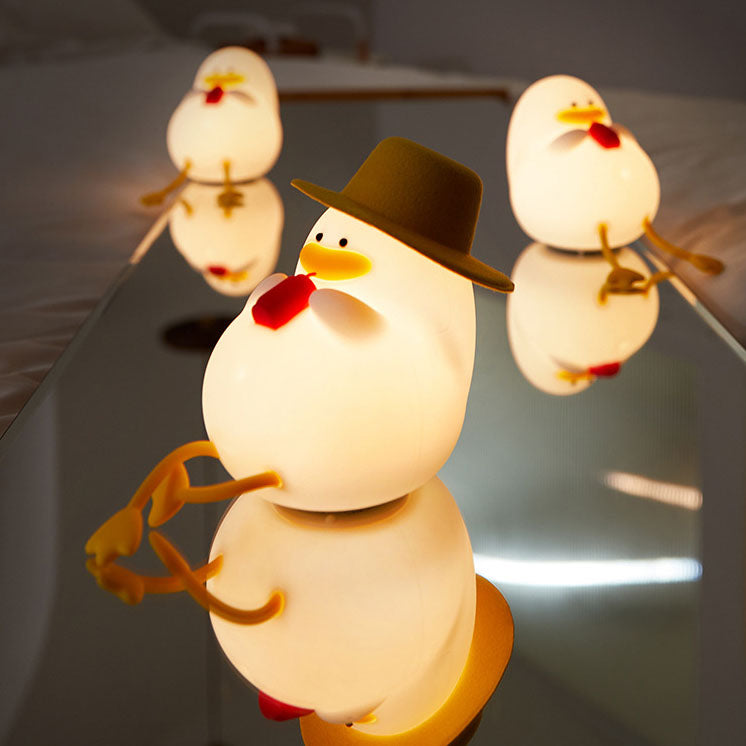 Creative Cartoon Silicone Duck Pat  LED Night Light Table Lamp