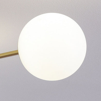 Nordic Light Luxury Glass Magic Bean Brass Line 6/8 Light Semi-Flush Mount Ceiling Light