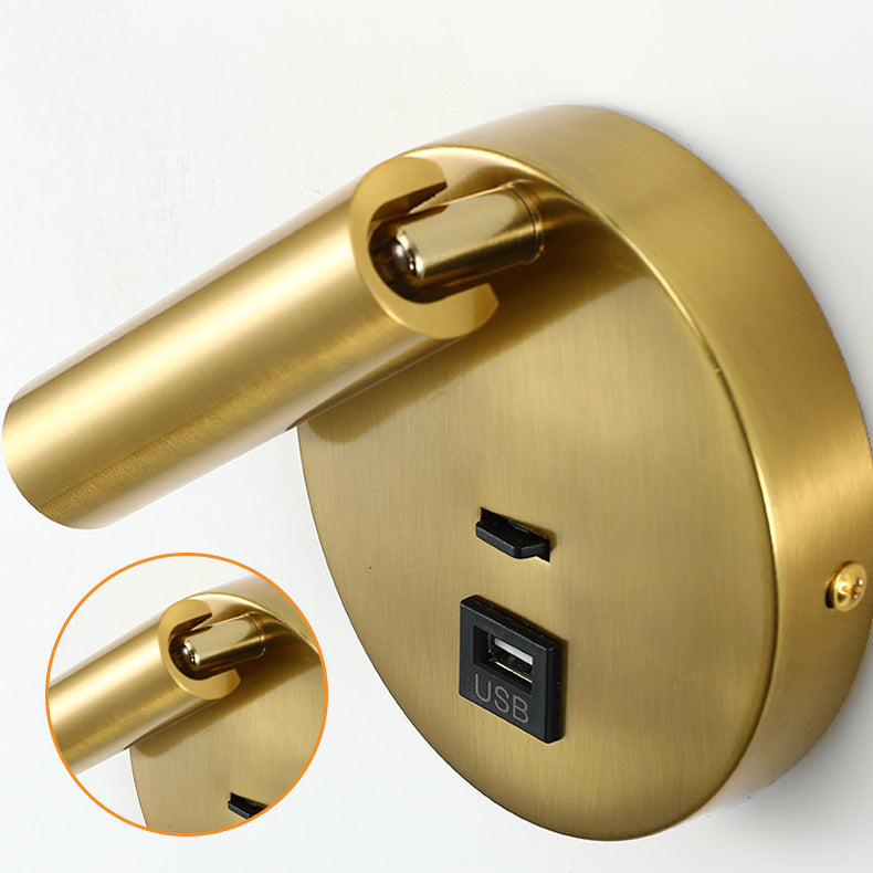 Modern Minimalist Rotatable Cylinder Aluminum Iron LED Wall Sconce Lamp For Living Room