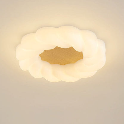 Nordic Creative Petals PE Wood Grain LED Flush Mount Ceiling Light