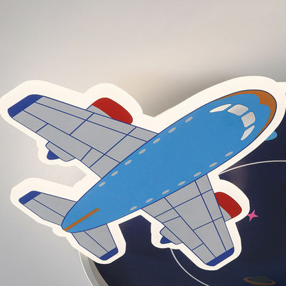 Cartoon Creative Aircraft Space LED Kids Flush Mount Ceiling Light