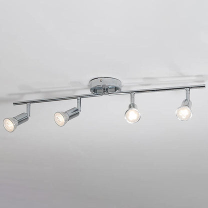 Modern Pure Chrome Metal 4-Light Spotlight Flush Mount Light