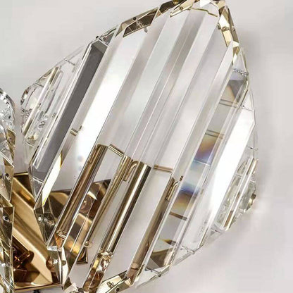 Modern Light Luxury Crystal Triangle Geometry 1/2/3 Light Wall Sconce Lamp