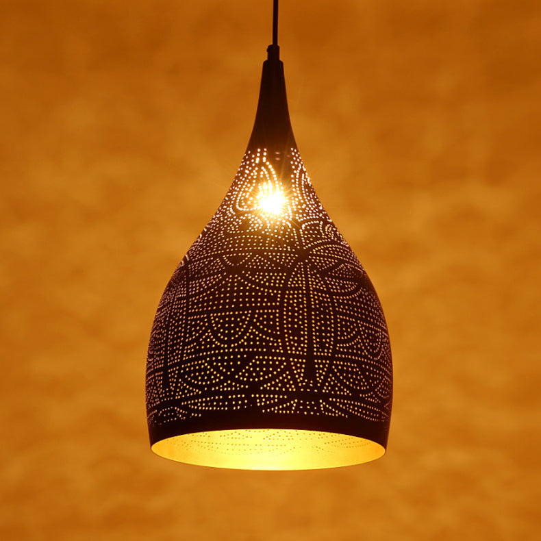 Traditional European Round Iron 1-Light Pendant Light For Living Room