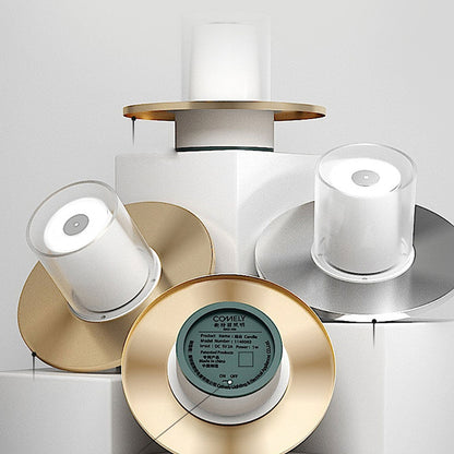 Modern Light Luxury Cylindrical LED Candlestick Night Light Table Lamp