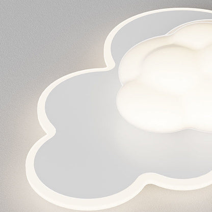 Modern Art Deco Cream Clouds Plastic Iron LED Flush Mount Ceiling Light For Living Room