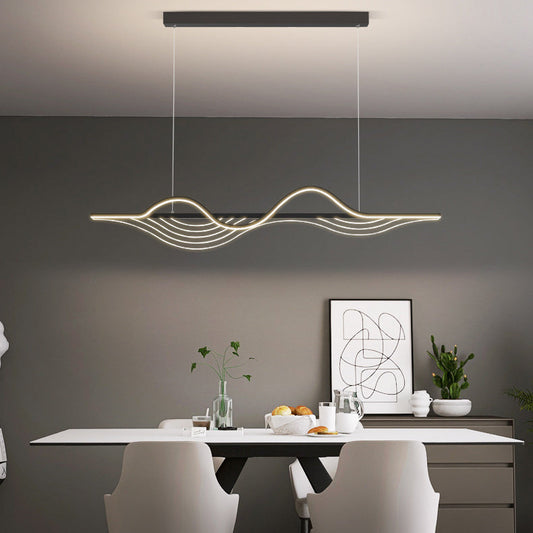 ثريا جزيرة LED مصنوعة من السيليكون بتصميم فراشة طويلة بتصميم عصري بسيط لغرفة المعيشة 