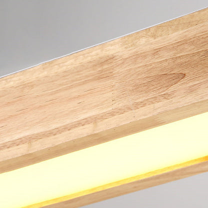ثريا جزيرة LED من الأكريليك، مصنوعة من الخشب الصلب بتصميم مستطيل بسيط على الطراز الاسكندنافي 