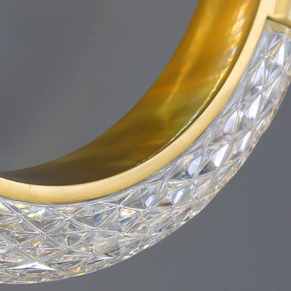 مصباح حائط LED عصري فاخر بلمسة نهائية ذهبية مزخرف بحلقة من الكريستال لغرفة النوم 