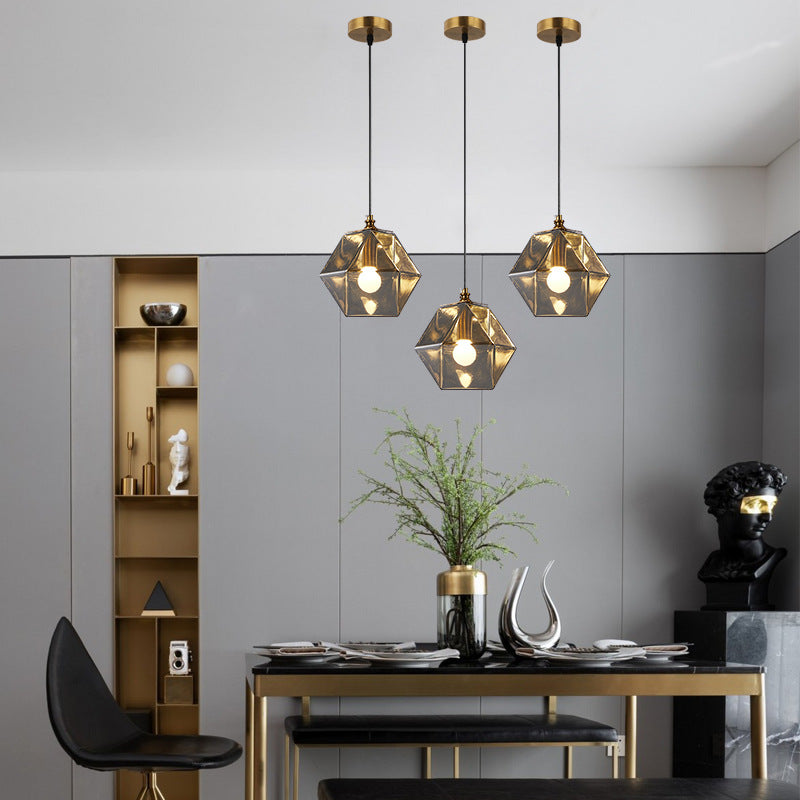Nordic Light Luxury Wrought Iron Glass 1/3-Light Chandelier