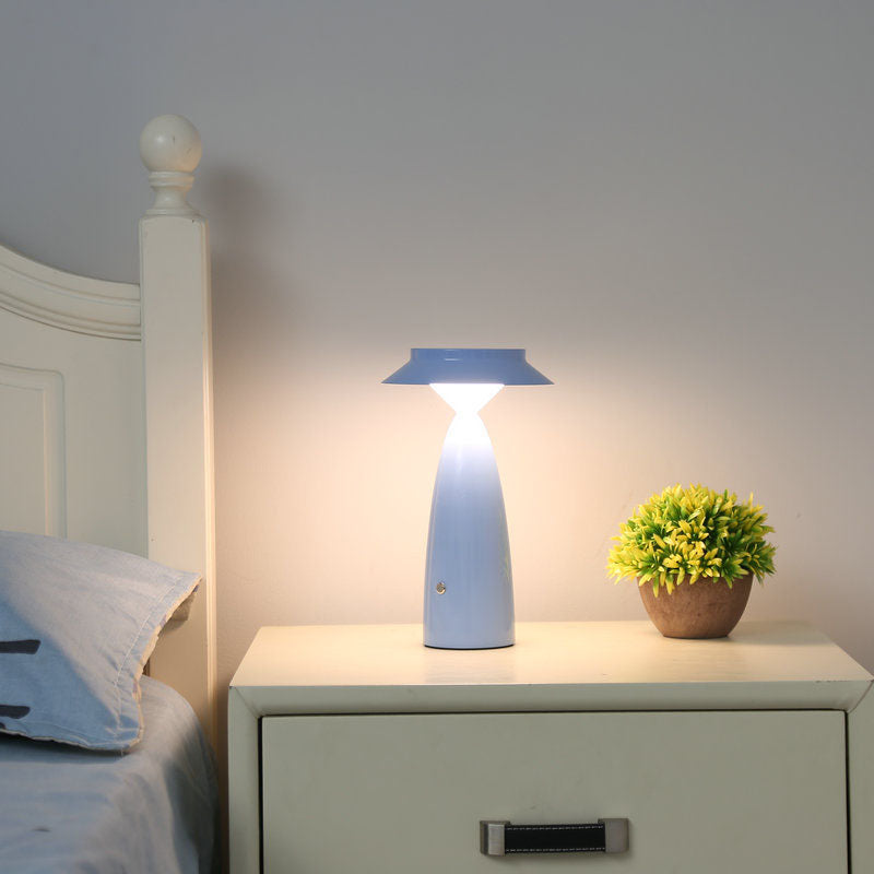 Contemporary Creative Mushroom Iron Acrylic LED Table Lamp For Bedroom