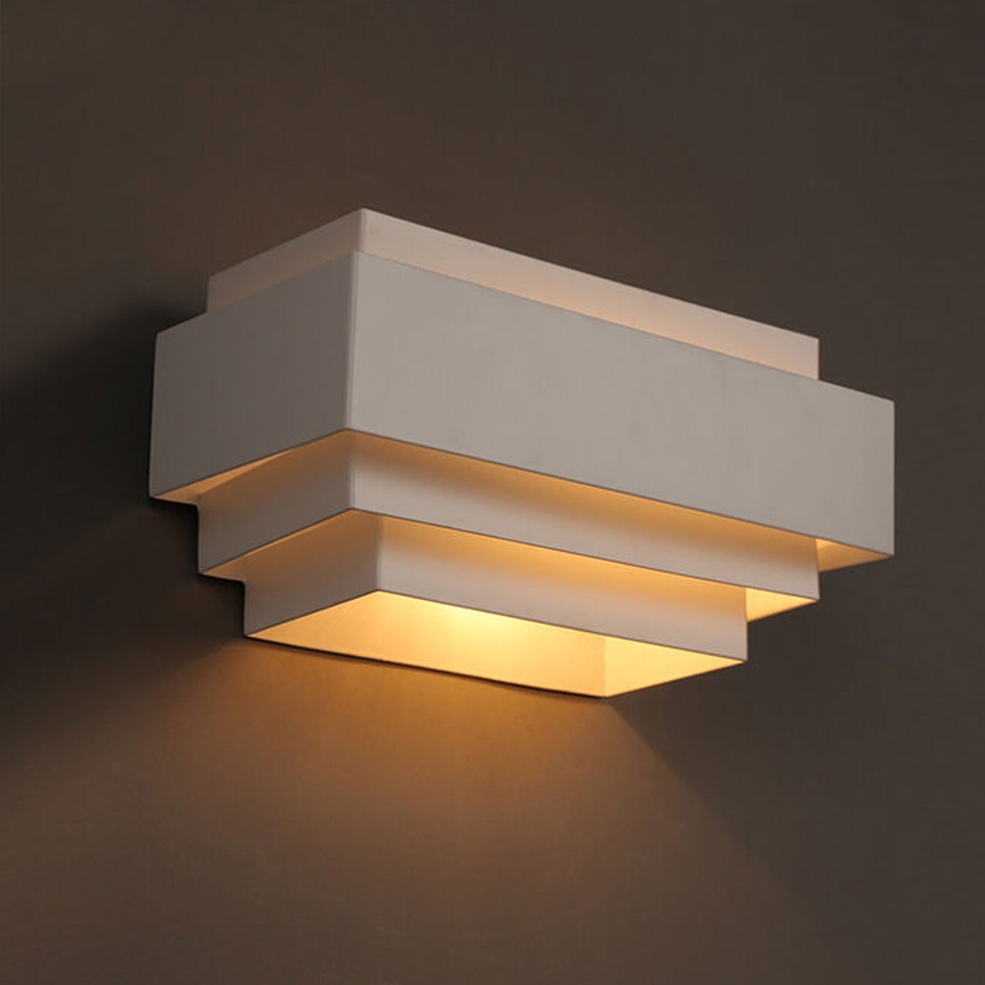 Modern Square Geometric Cascade Iron 1-Light Wall Sconce Lamp