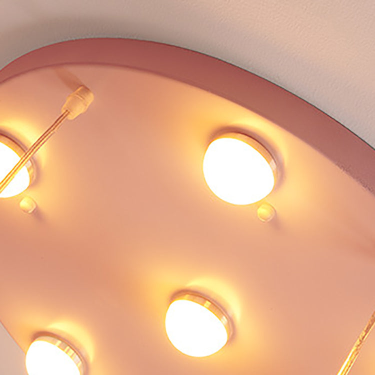 Modern Art Deco Kids Iron Resin Glass Round Base Ball Horse 1/3/5 Light Flush Mount Ceiling Light For Bedroom