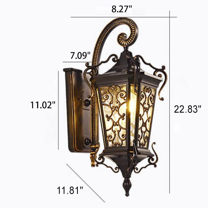 European Palace Outdoor Waterproof 1-Light Wall Sconce Lamp