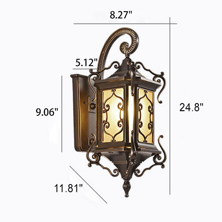 European Palace Outdoor Waterproof 1-Light Wall Sconce Lamp