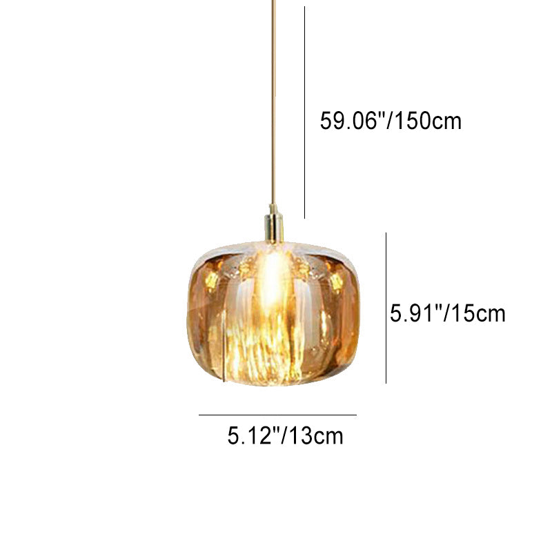 Modern Clear Glass 1-Light Cube Pendant Light