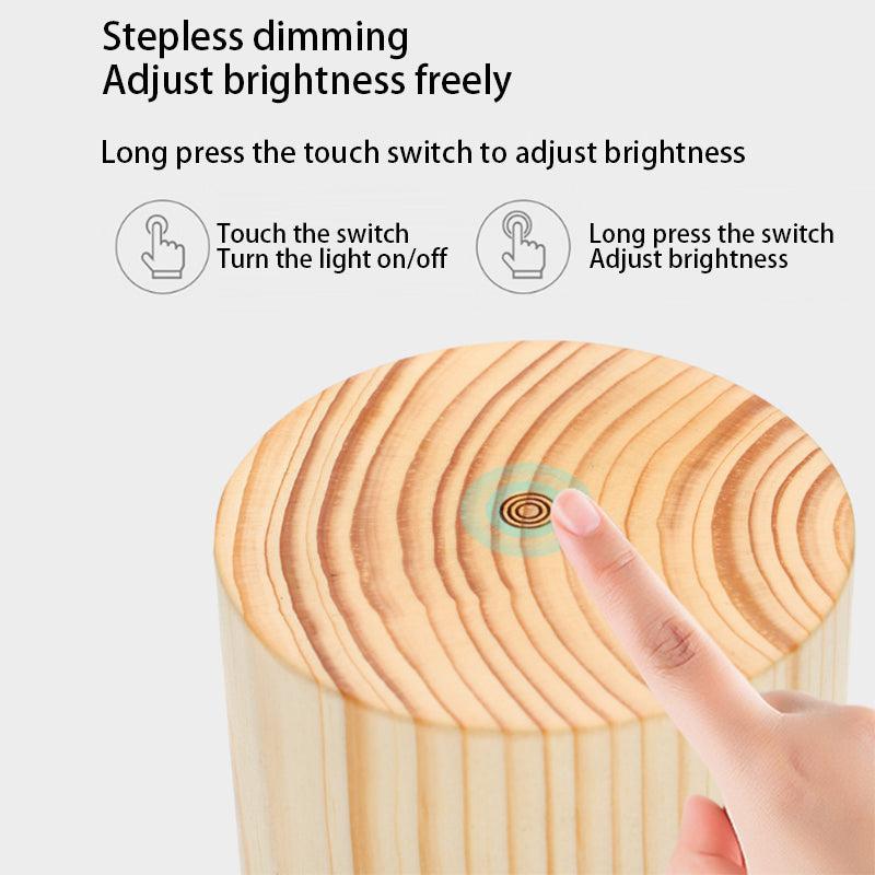 Creative Wood LED Touch Night Light Table Lamp