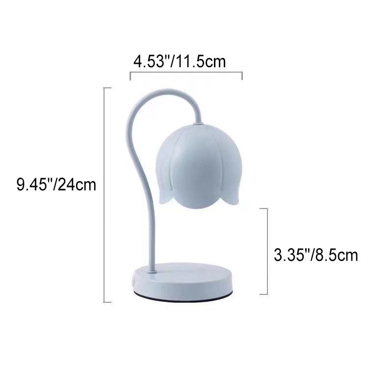 Contemporary Nordic Iron Glass Wood Flower 1-Light Melting Wax Table Lamp For Bedside