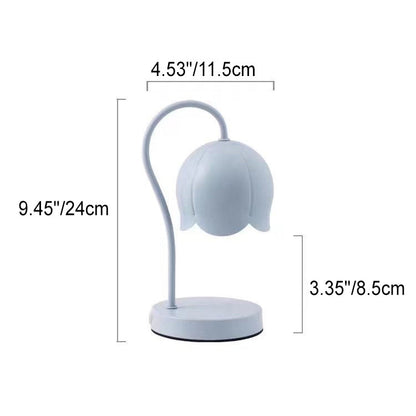 Contemporary Nordic Iron Glass Wood Flower 1-Light Melting Wax Table Lamp For Bedside
