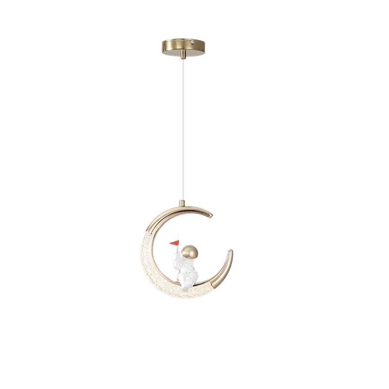 Modern Creative Astronaut Moon LED Kids Pendant Light