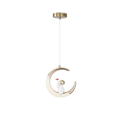 Modern Creative Astronaut Moon LED Kids Pendant Light