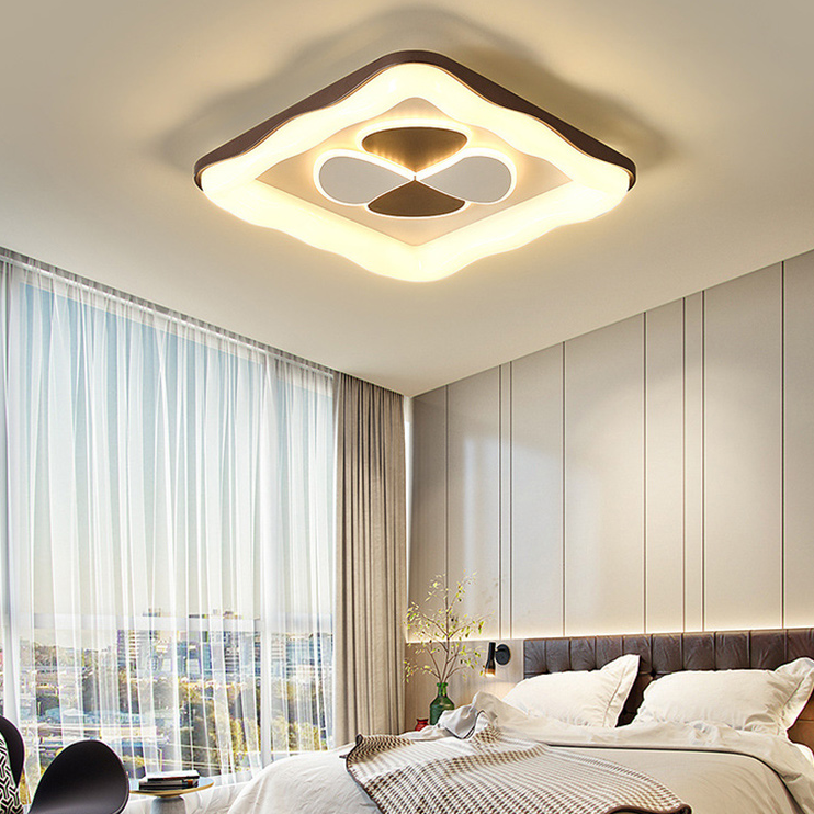 Contemporary Nordic Round Square Splicing Roto-molding Iron Lampshade LED Flush Mount Ceiling Light For Bedroom