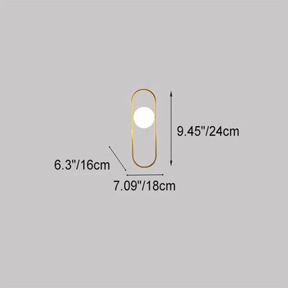 Modern Light Luxury Round Iron Glass 1-Light Wall Sconce Lamp