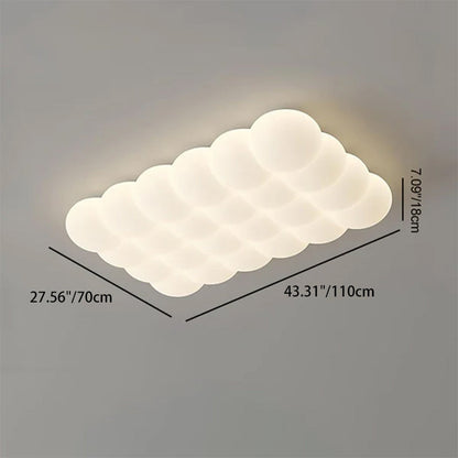 Modern Simplicity Iron PE Bubble Cloud Round Square Rectangular LED Flush Mount Ceiling Light For Bedroom