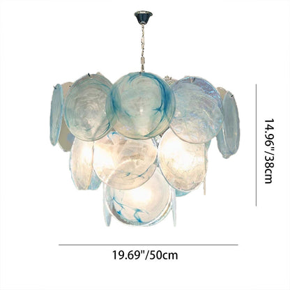 Traditional French Flower Shaped Iron Glass 5/9/12 Light Chandelier For Living Room