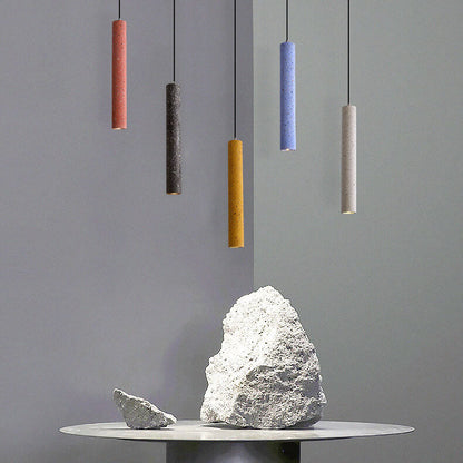 Nordic Colorful Terrazzo Cylindrical Shape LED Pendant Light