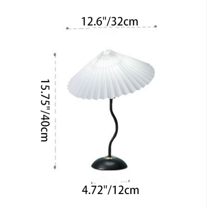 Contemporary Nordic Umbrella Fabric Lampshade Iron Base 1 - Light Table Lamp For Bedroom