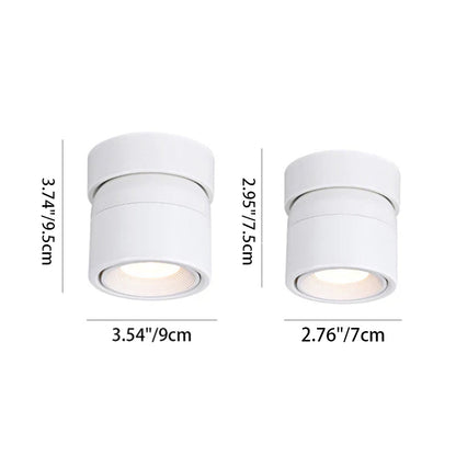 Modern Simplicity Rotatable Aluminum Round Downlight LED Semi-Flush Mount Ceiling Light For Living Room