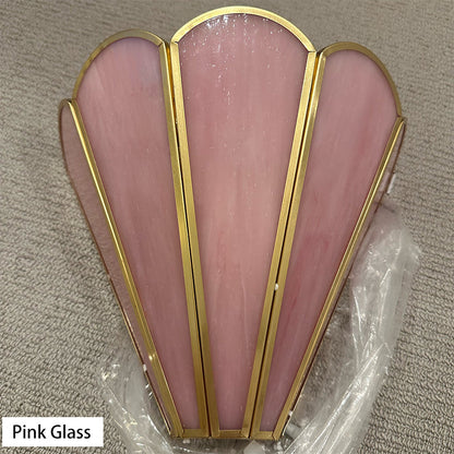 Nordic Minimalist Brass Glass 1-Light Wall Sconce Lamp