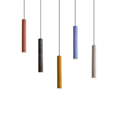 Nordic Colorful Terrazzo Cylindrical Shape LED Pendant Light