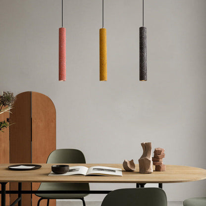 Nordic Colorful Terrazzo Cylindrical Shape LED Pendant Light