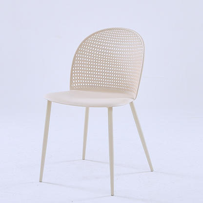 Modern Minimalist Arc PP Weaving Iron Dining Chair Backrest Armless For Dining Room