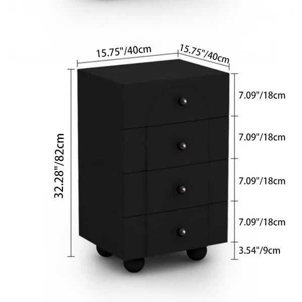 Modern Minimalist Plate Rectangular Sphere Leg Nightstand 4/6/8 Drawer For Bedroom