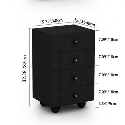 Modern Minimalist Plate Rectangular Sphere Leg Nightstand 4/6/8 Drawer For Bedroom