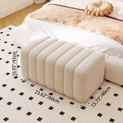 Contemporary Nordic Wood And Velvet Rectangular Bench Chair For Entryway Bedroom Living Room